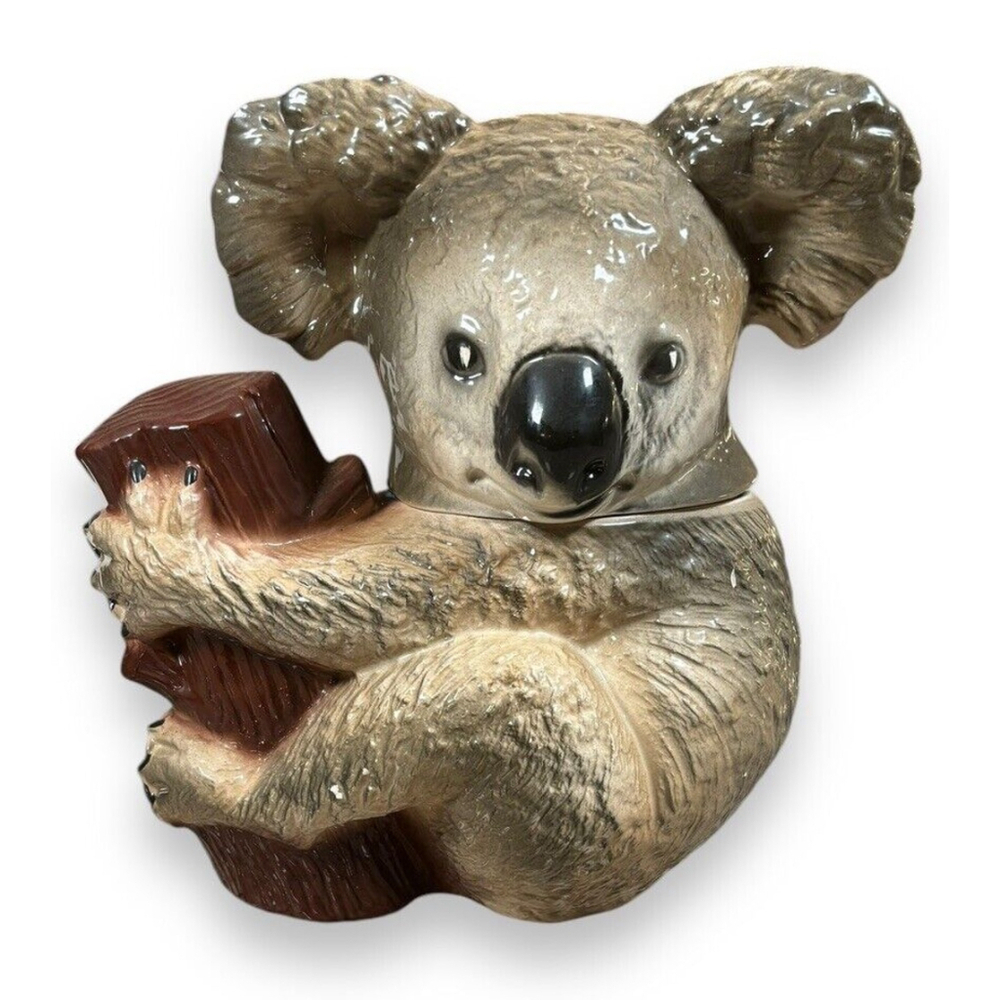 Vintage Beautiful Large Ceramic Koala Bear Cookie Jar Rare